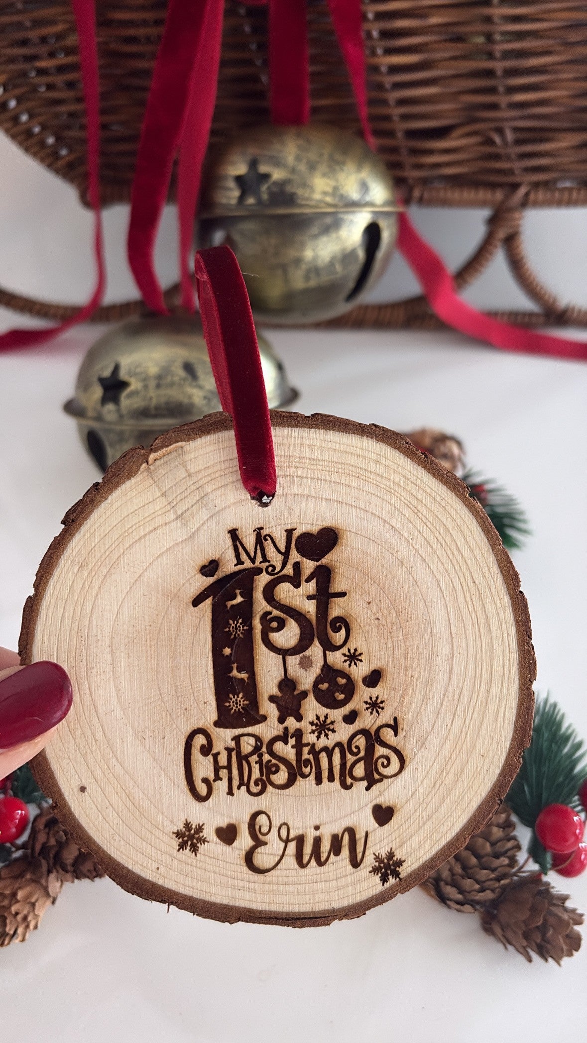 Personalised My First Christmas Wooden Decoration | Baby's First Christmas Keepsake