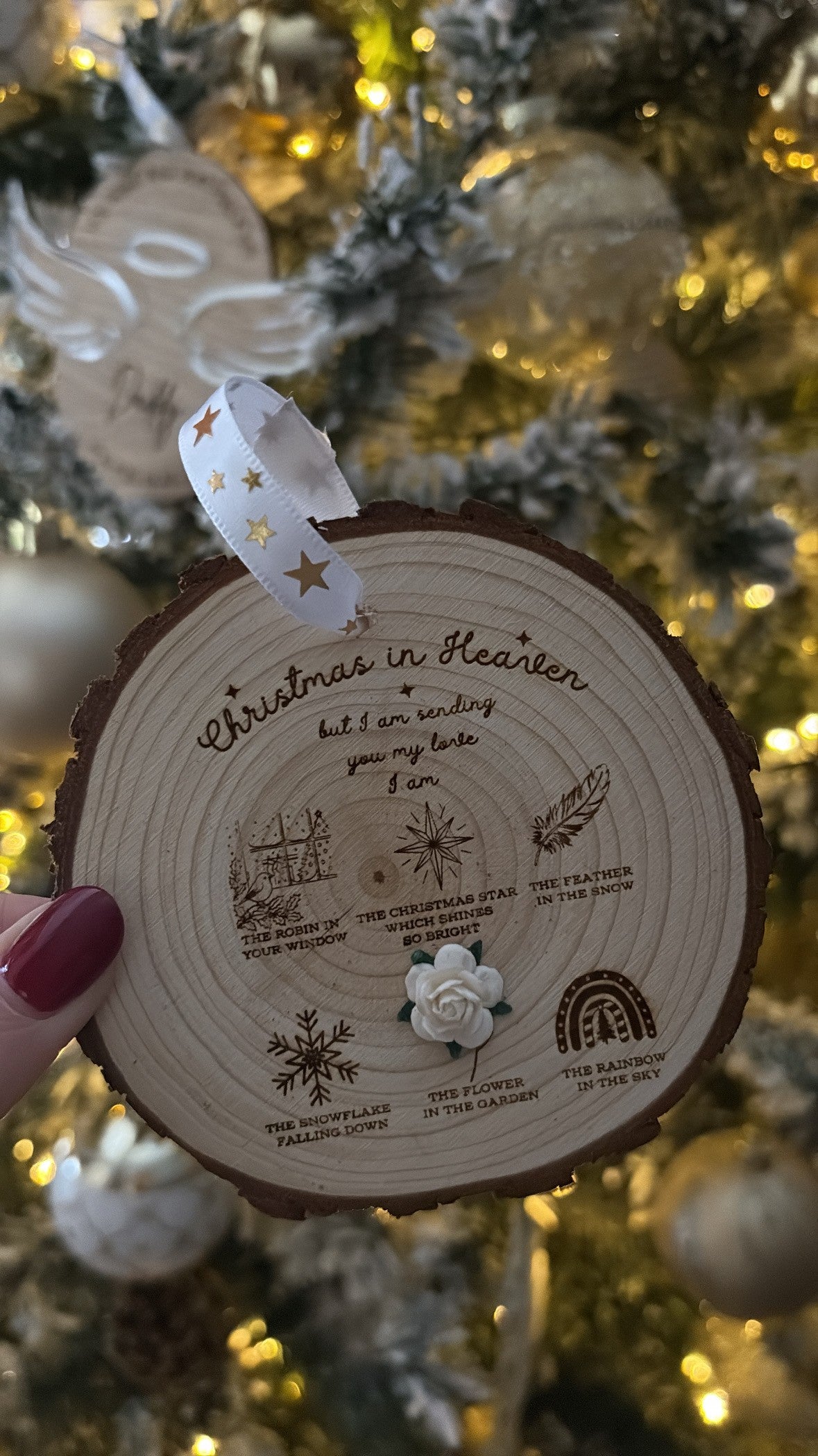 Christmas in Heaven Wooden Engraved Disc