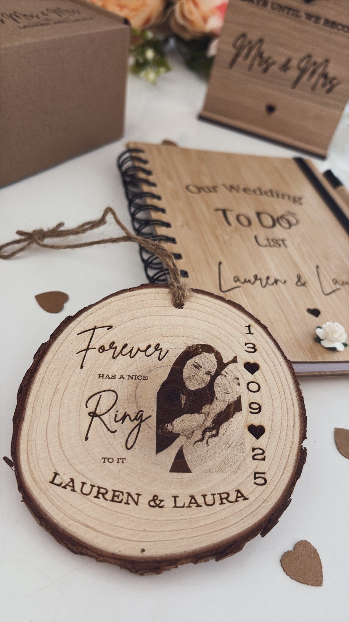 Engagement Gift Photo Wooden Disc