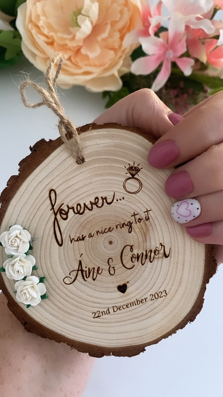 Engagement Gift Wooden Disc