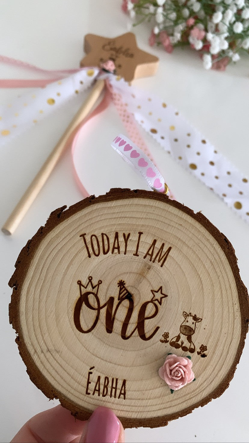 Personalised “Today I Am One” Cow Doodle Birthday Disc