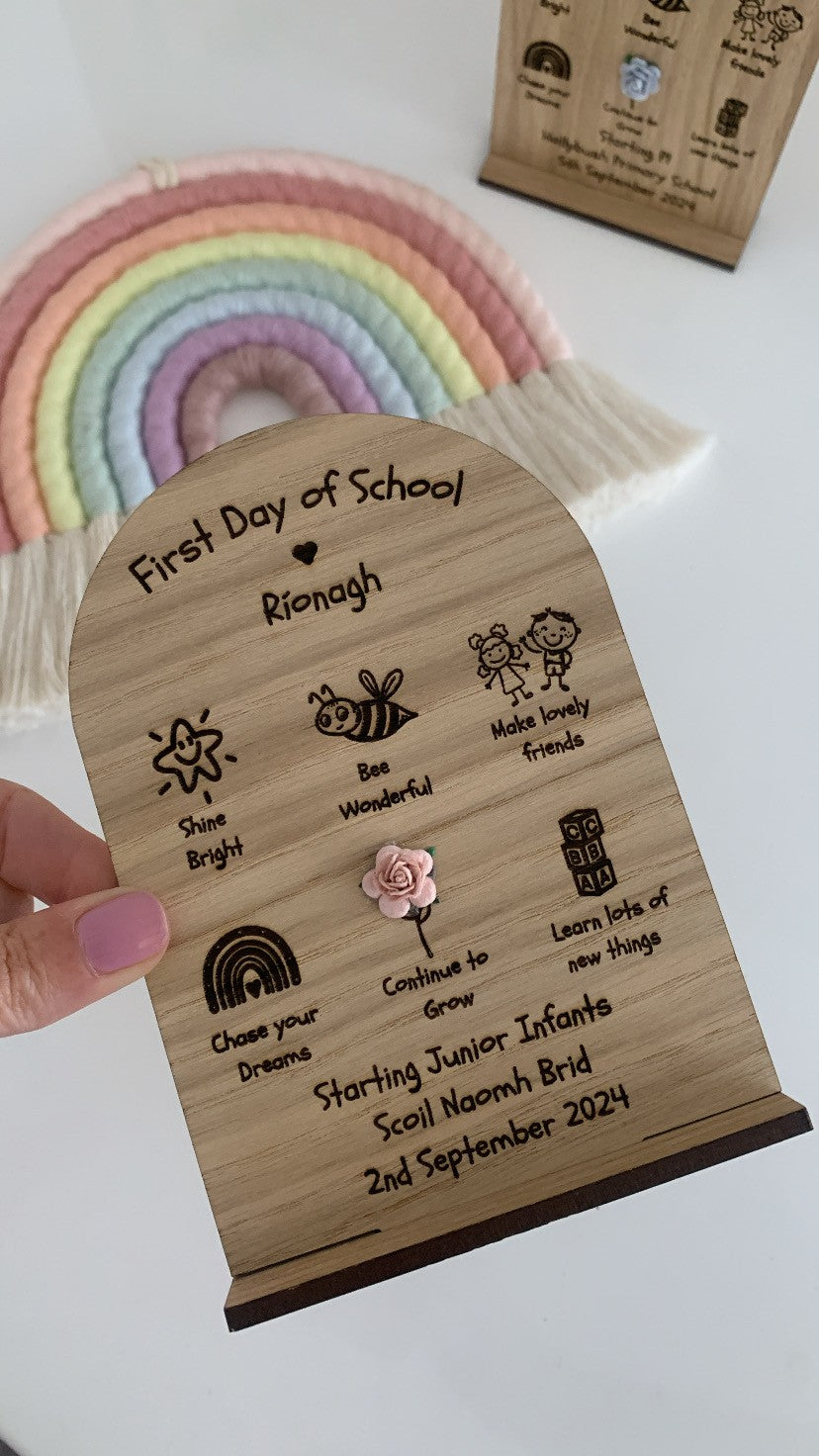 Personalised First Day of School Wooden Arch Sign