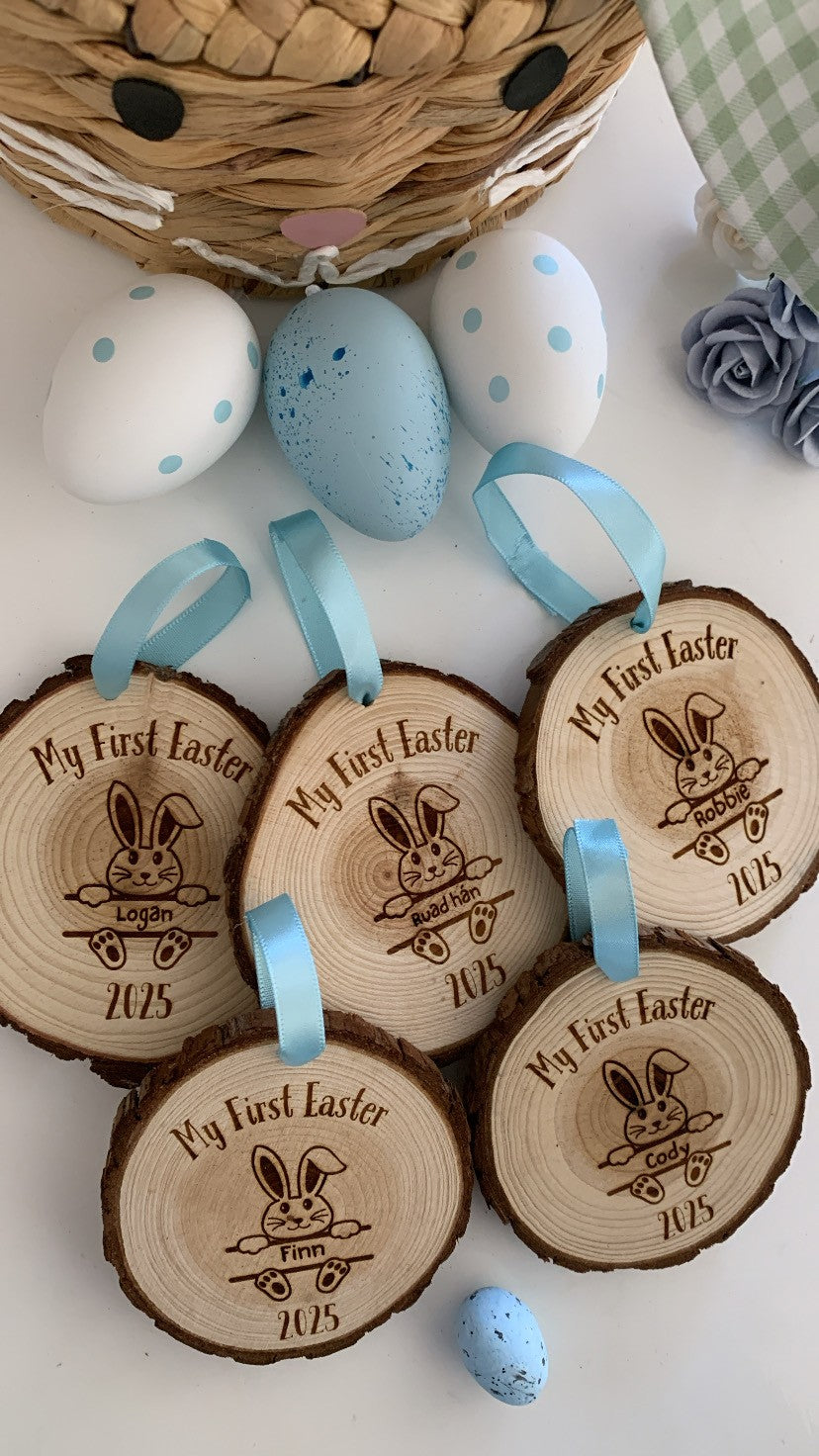 My First Easter Bunny Wooden Engraved Disc