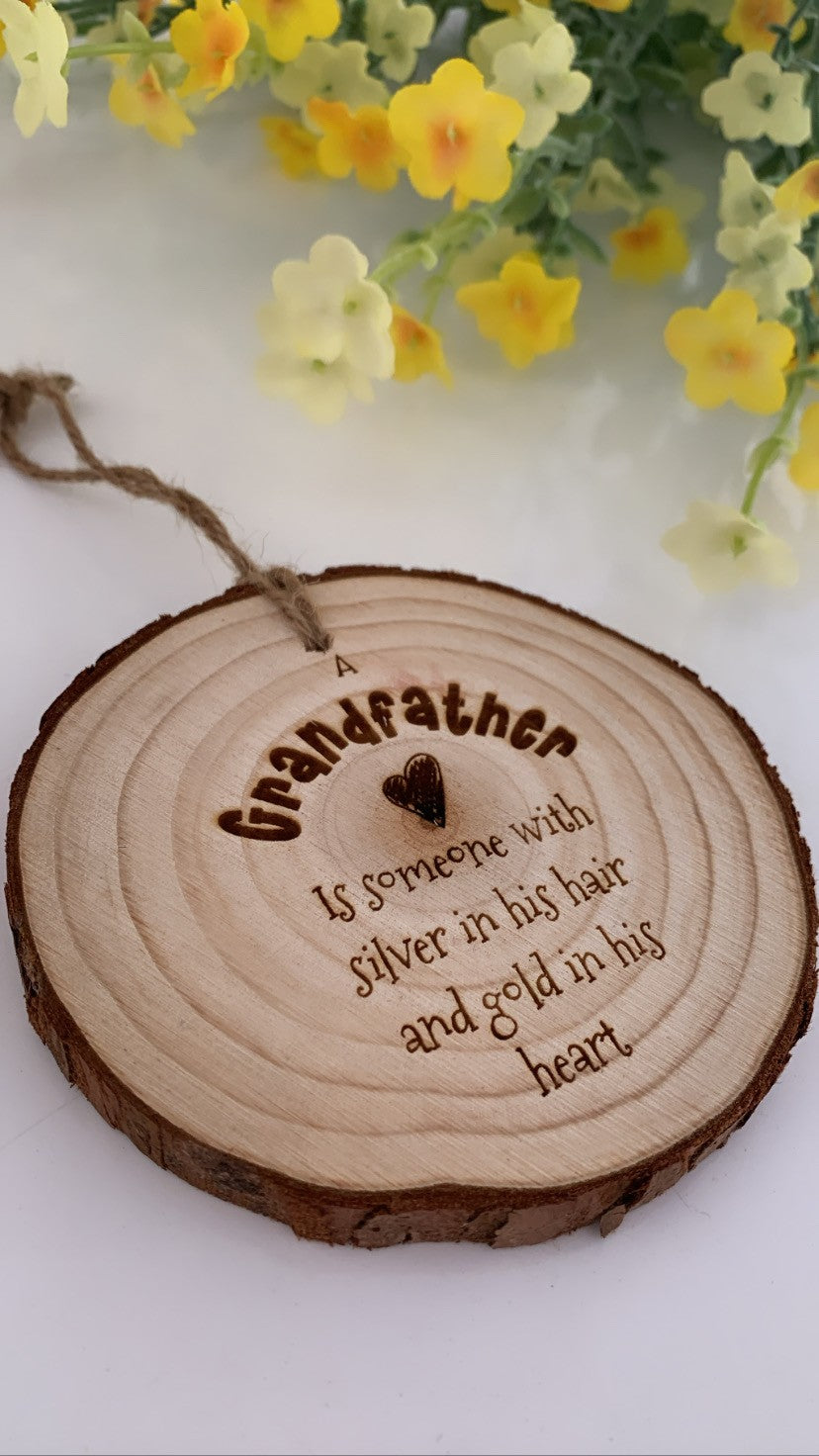Grandfather - Wooden Engraved Disc