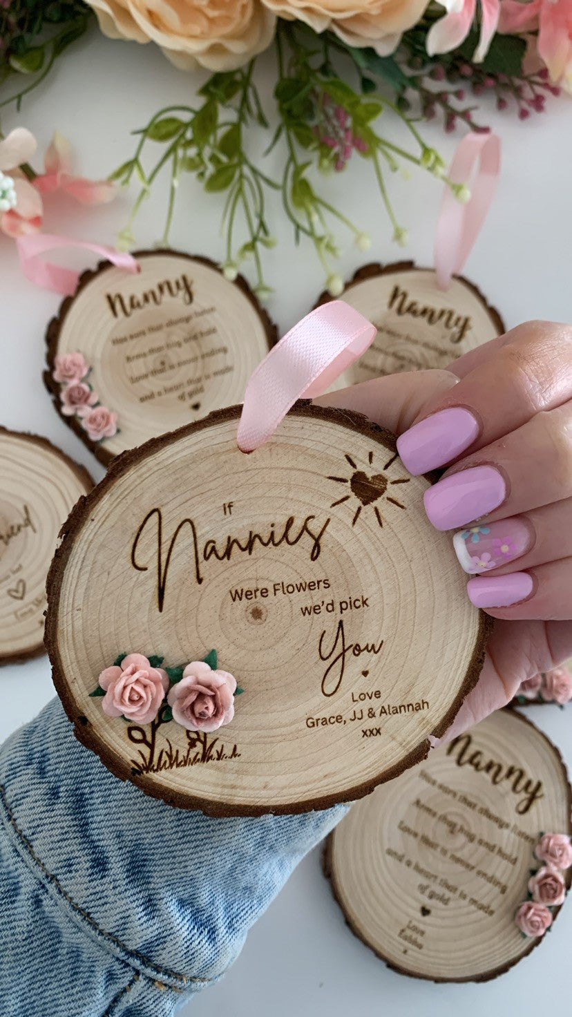 If Grannies Were Flowers – Wooden Engraved Disc