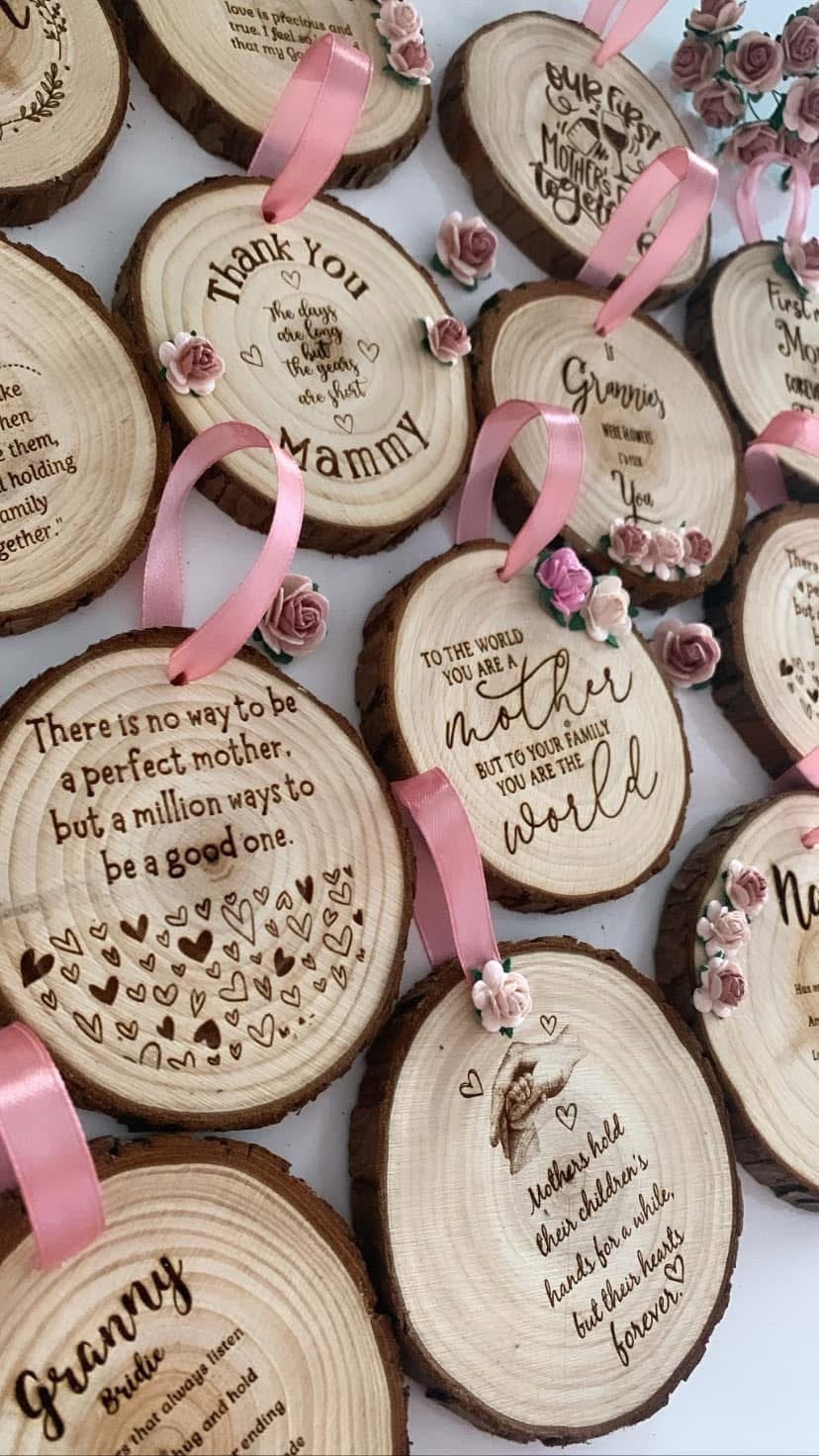 Inspirational Wooden Engraved Disc for Mum