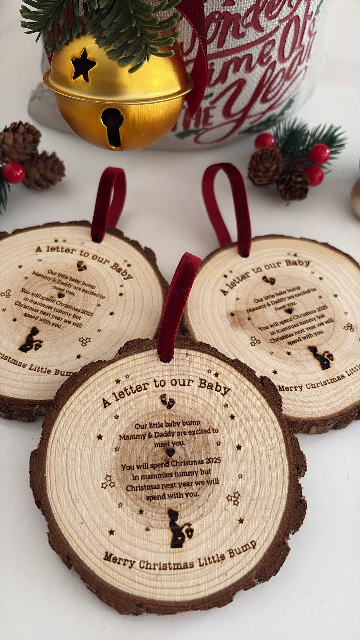 Letter to our Baby Wooden Engraved Disc