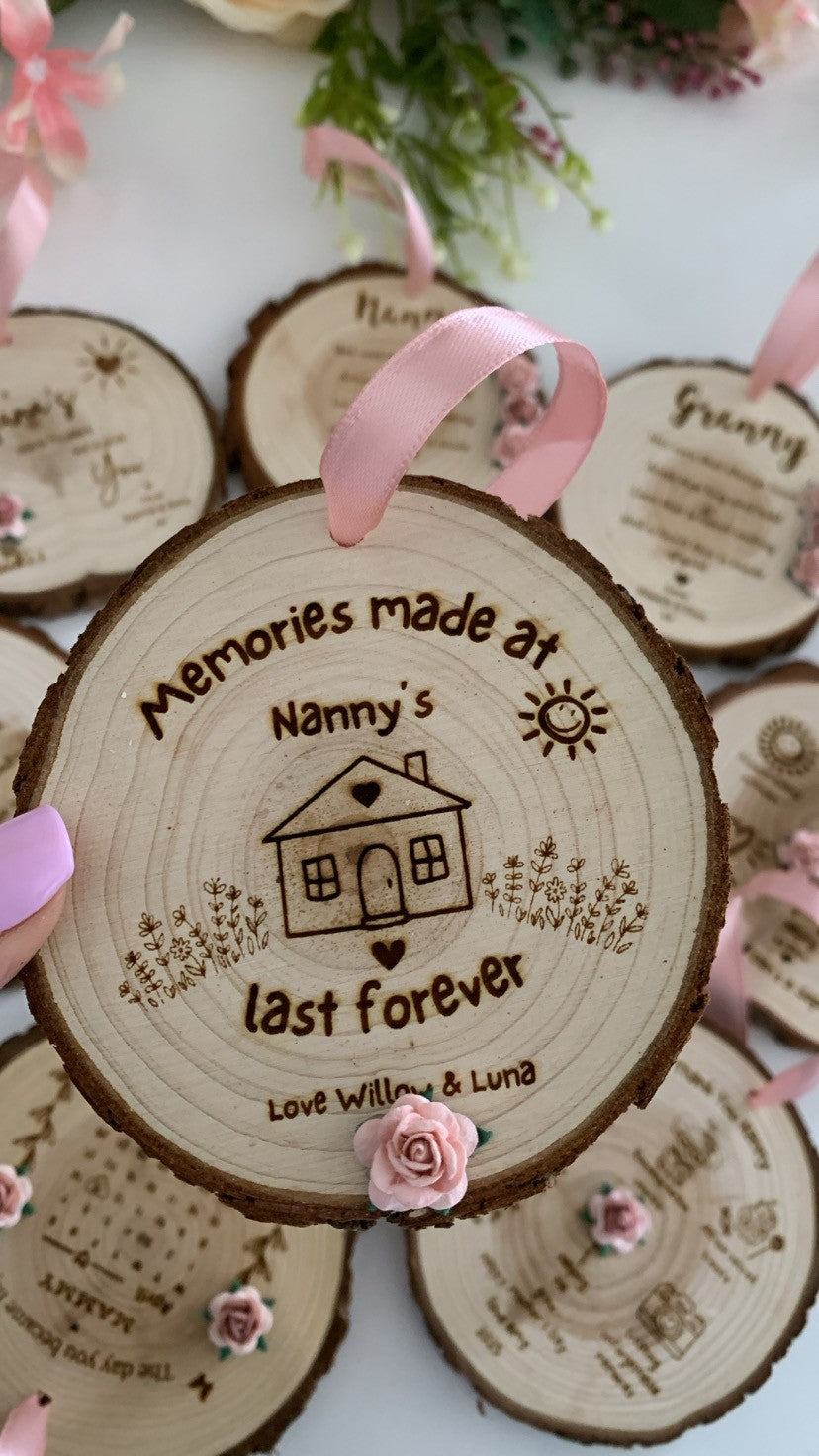 Memories Made at Granny’s Last Forever – Wooden Engraved Disc