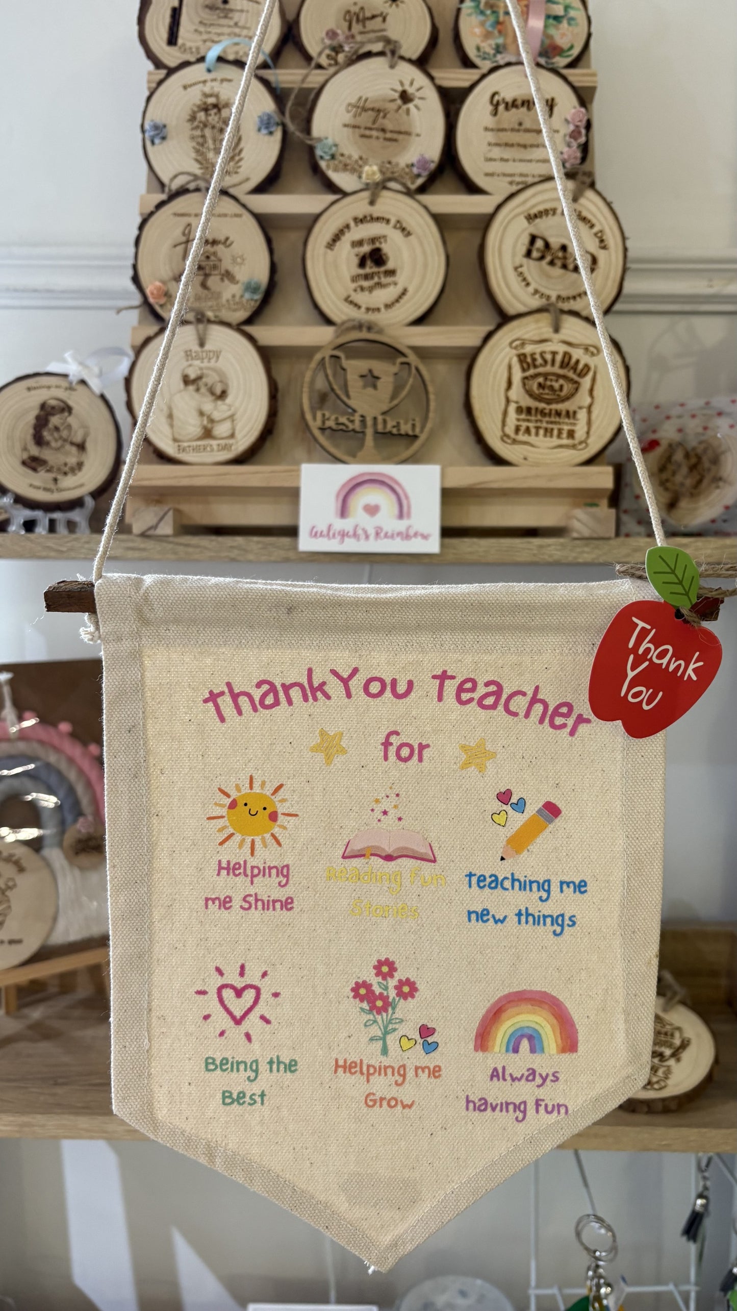 Thank You Teacher Banner – Handmade Wall Hanging Gift