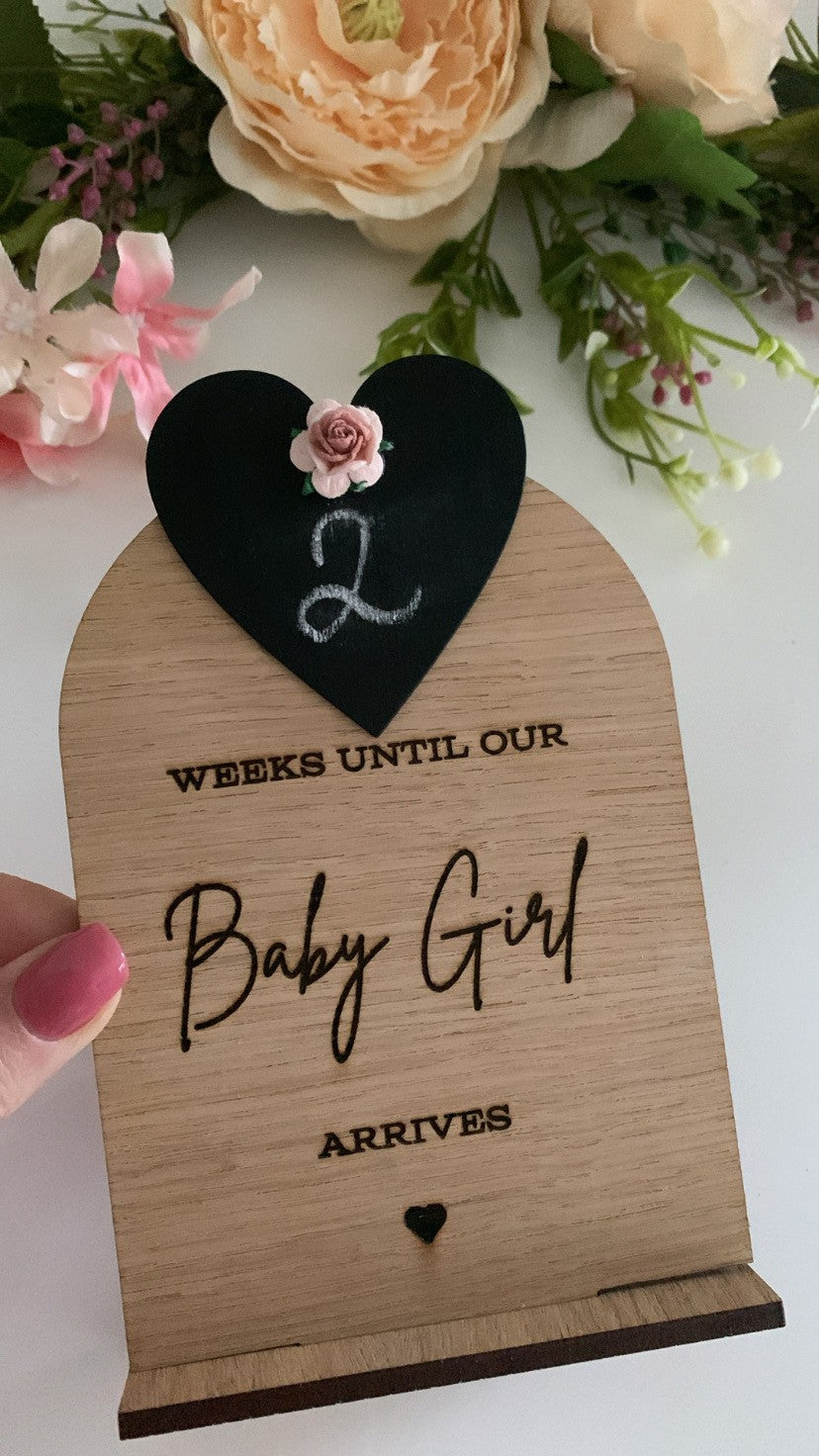 Baby Countdown Wooden Sign