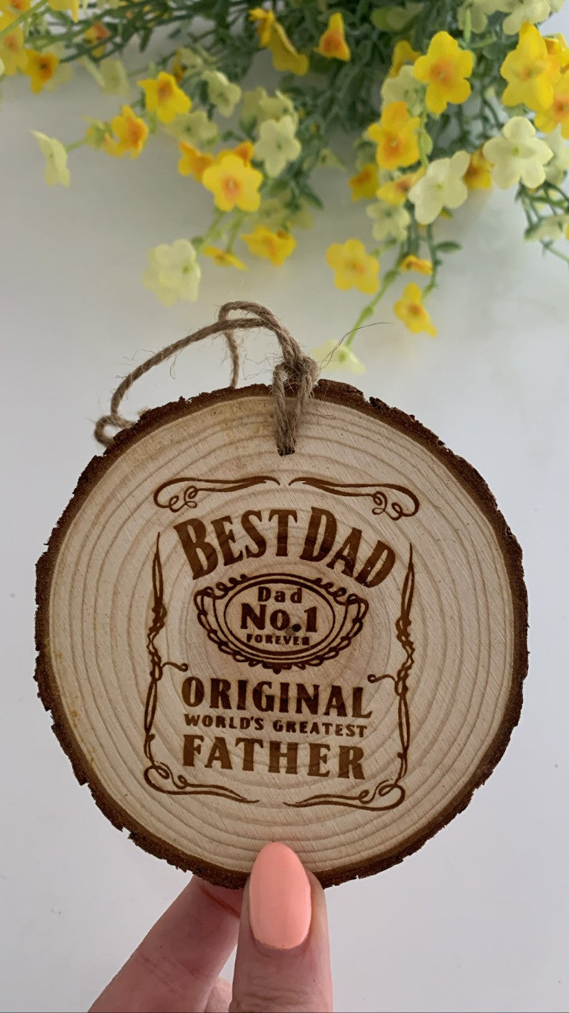 Best Dad - Wooden Engraved Disc