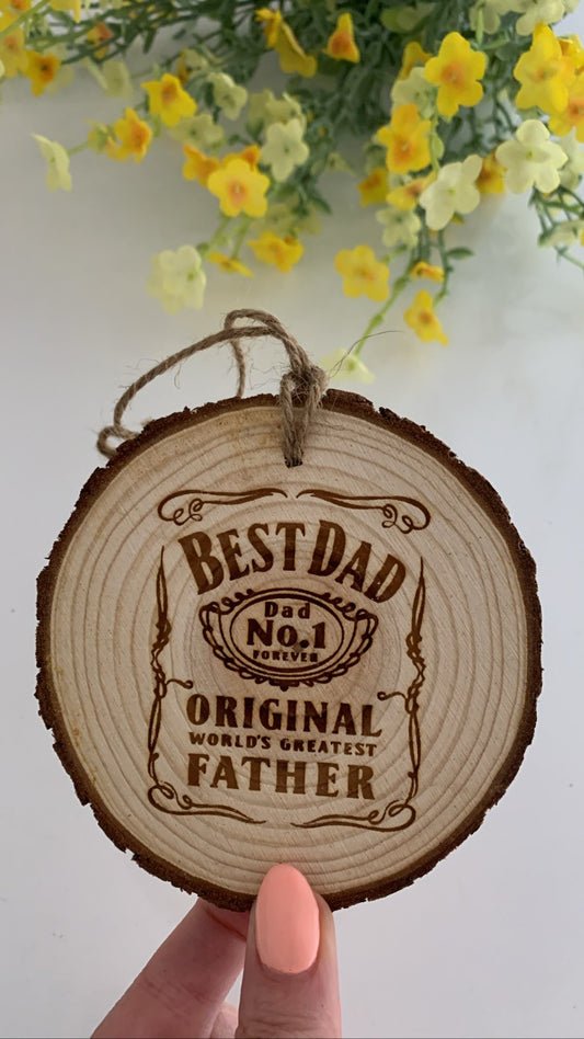 Best Dad - Wooden Engraved Disc