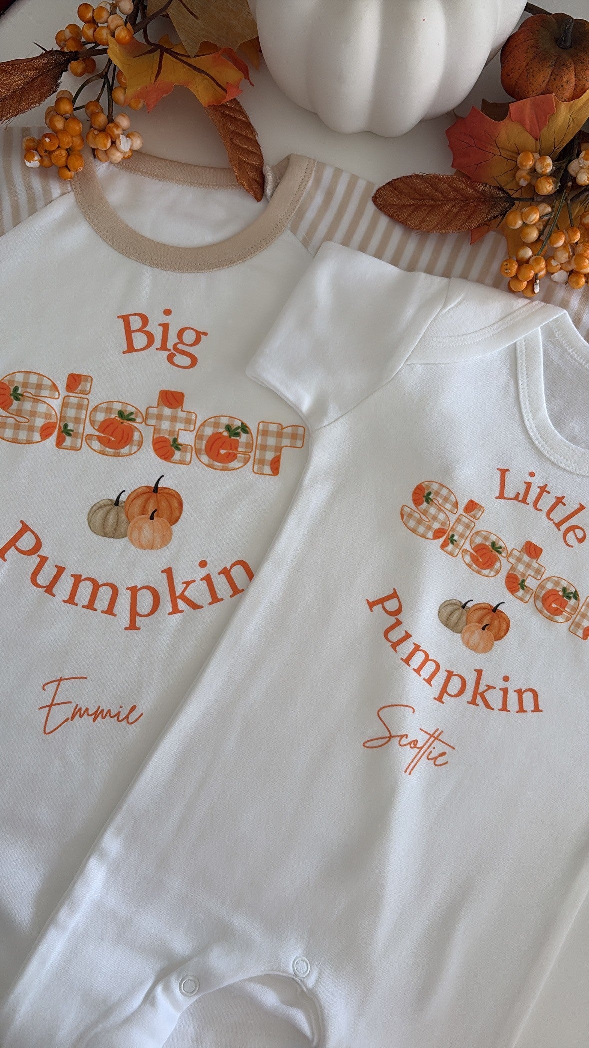 Big Sister, Little Sister, Big Brother & Little Brother Pumpkin Pyjamas