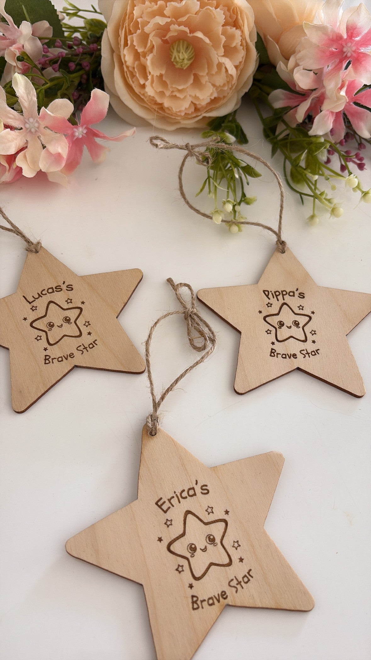 Personalised Brave Star Wooden Keepsake