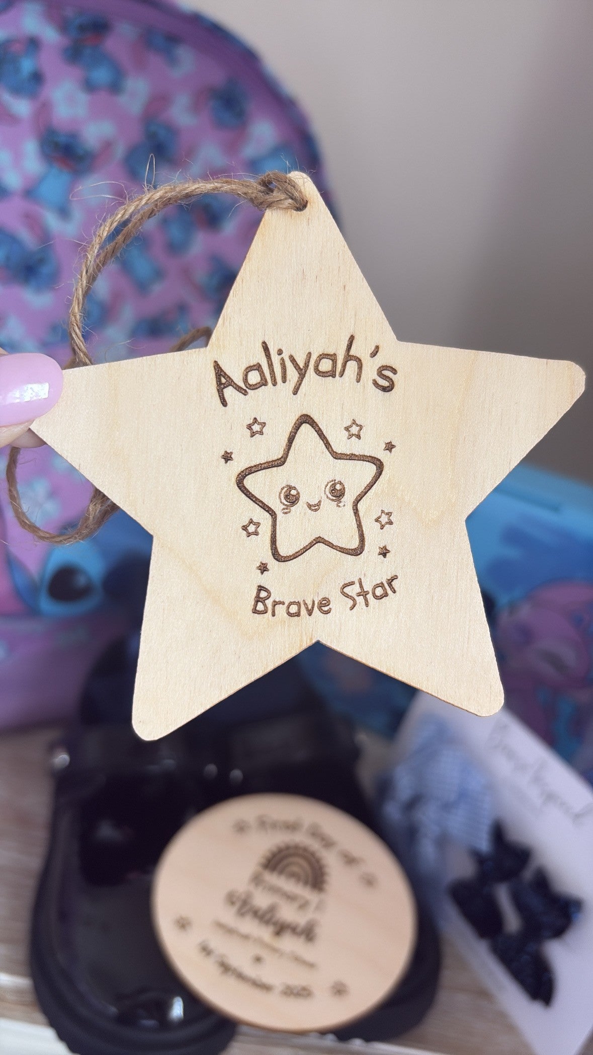 Personalised Brave Star Wooden Keepsake