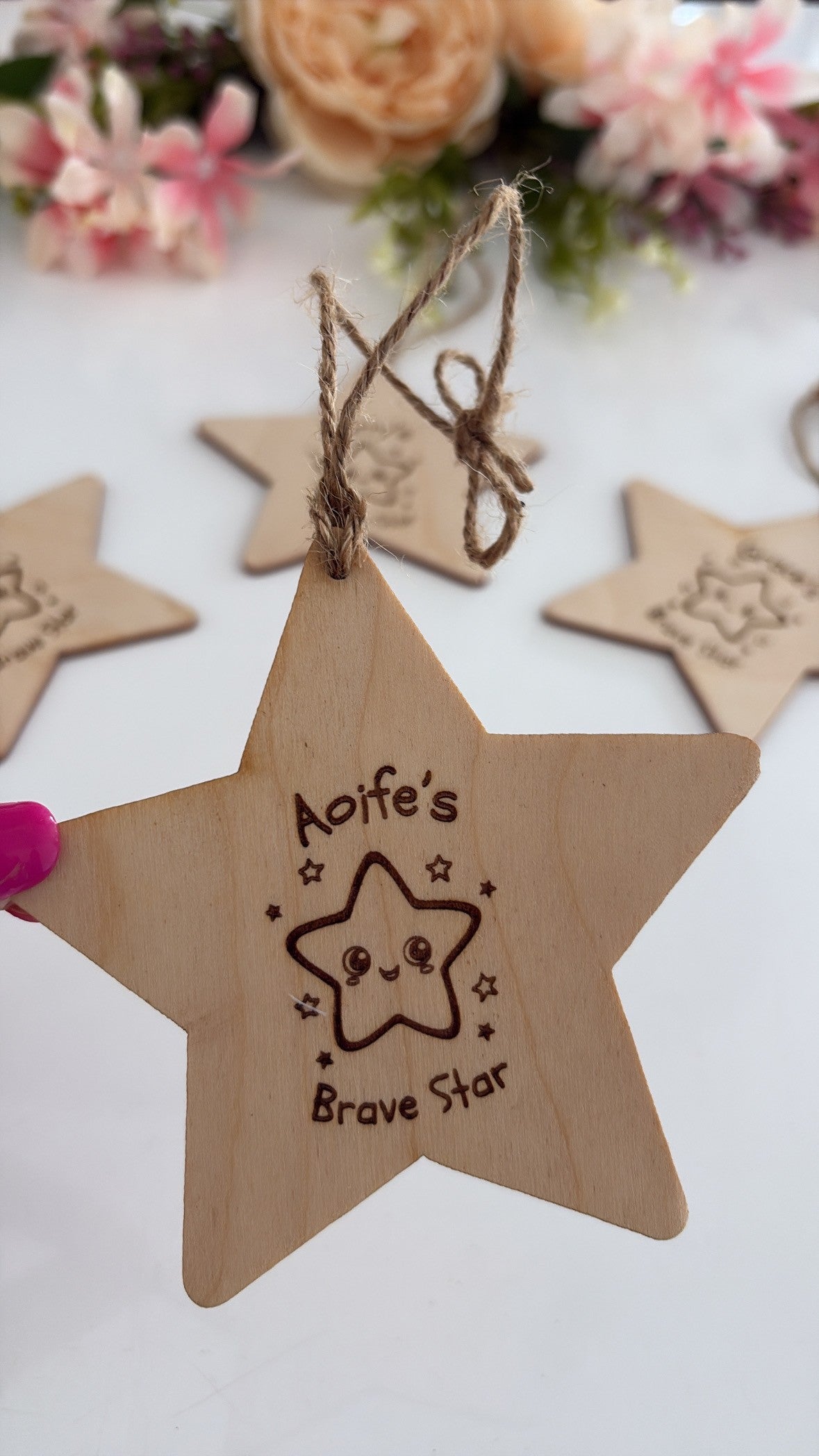 Personalised Brave Star Wooden Keepsake