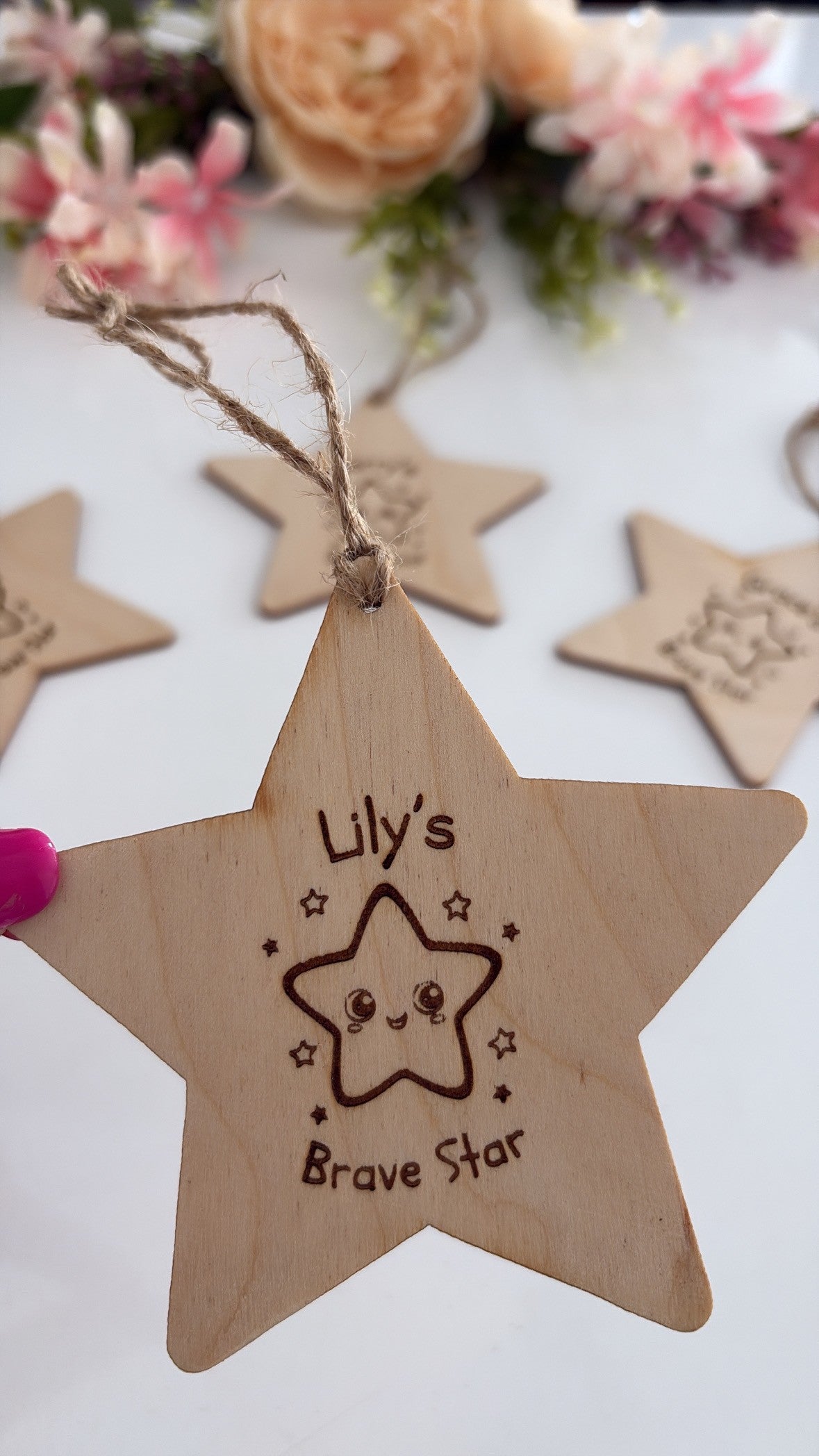 Personalised Brave Star Wooden Keepsake