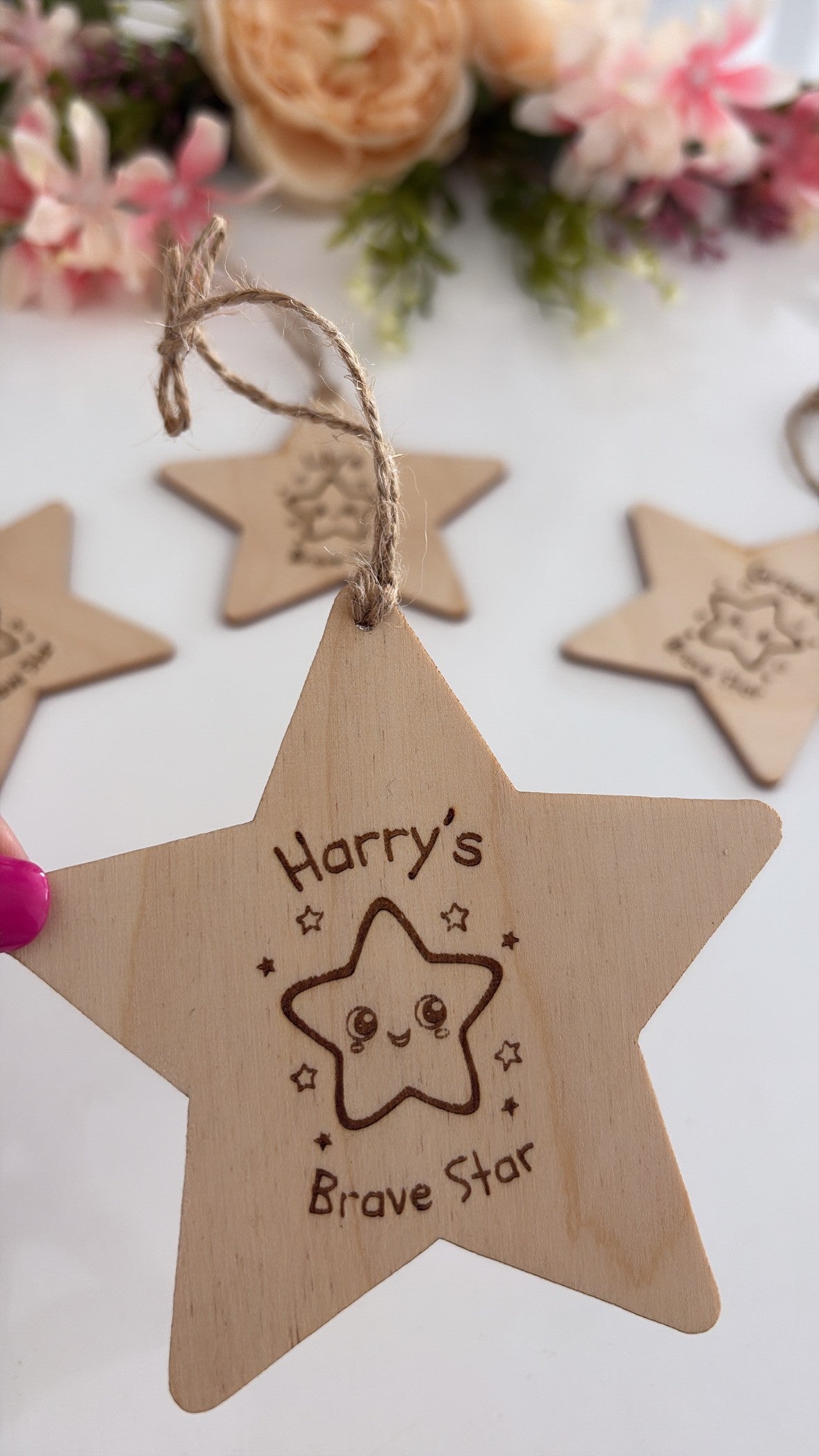 Personalised Brave Star Wooden Keepsake