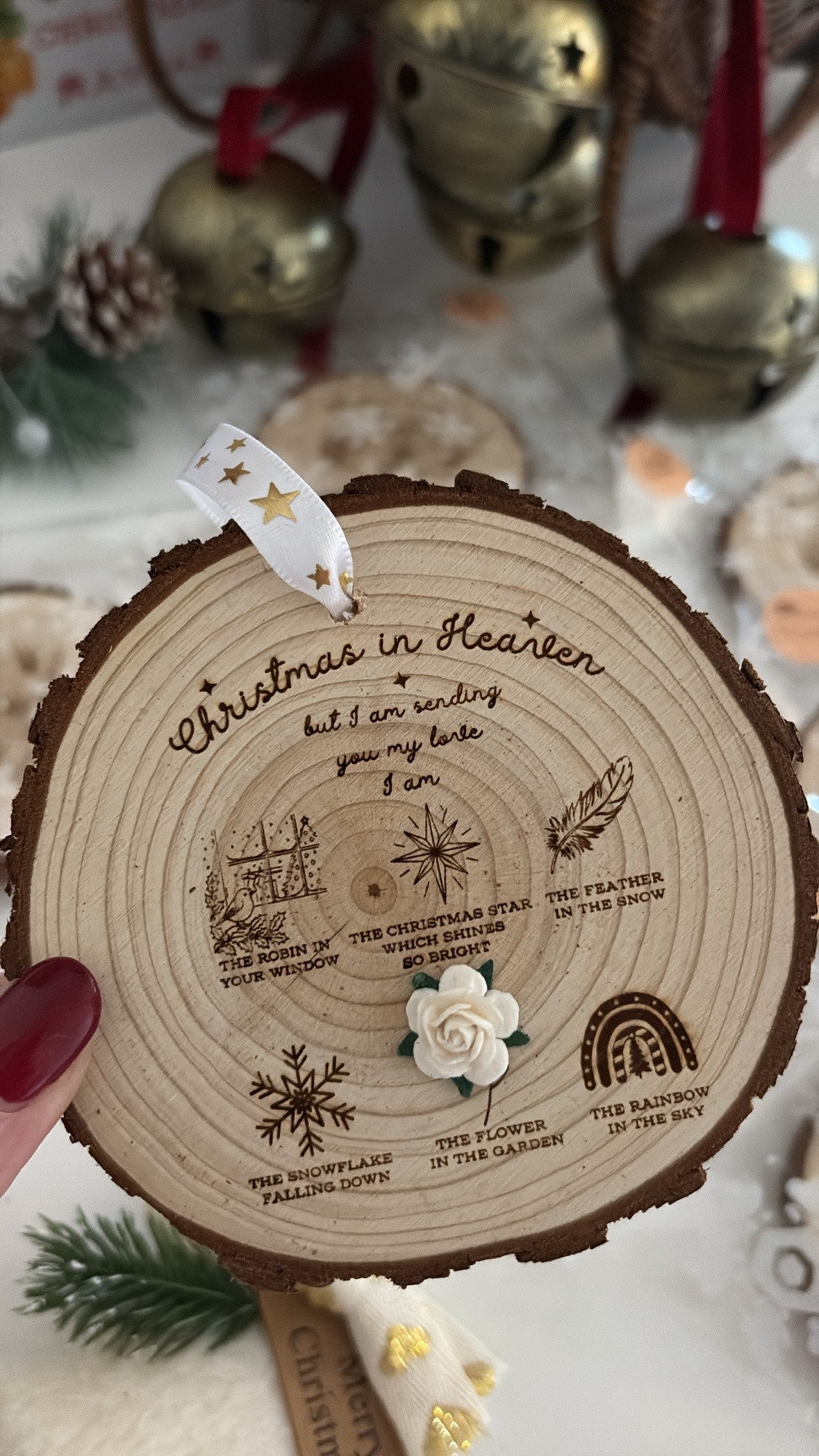 Christmas in Heaven Wooden Engraved Disc