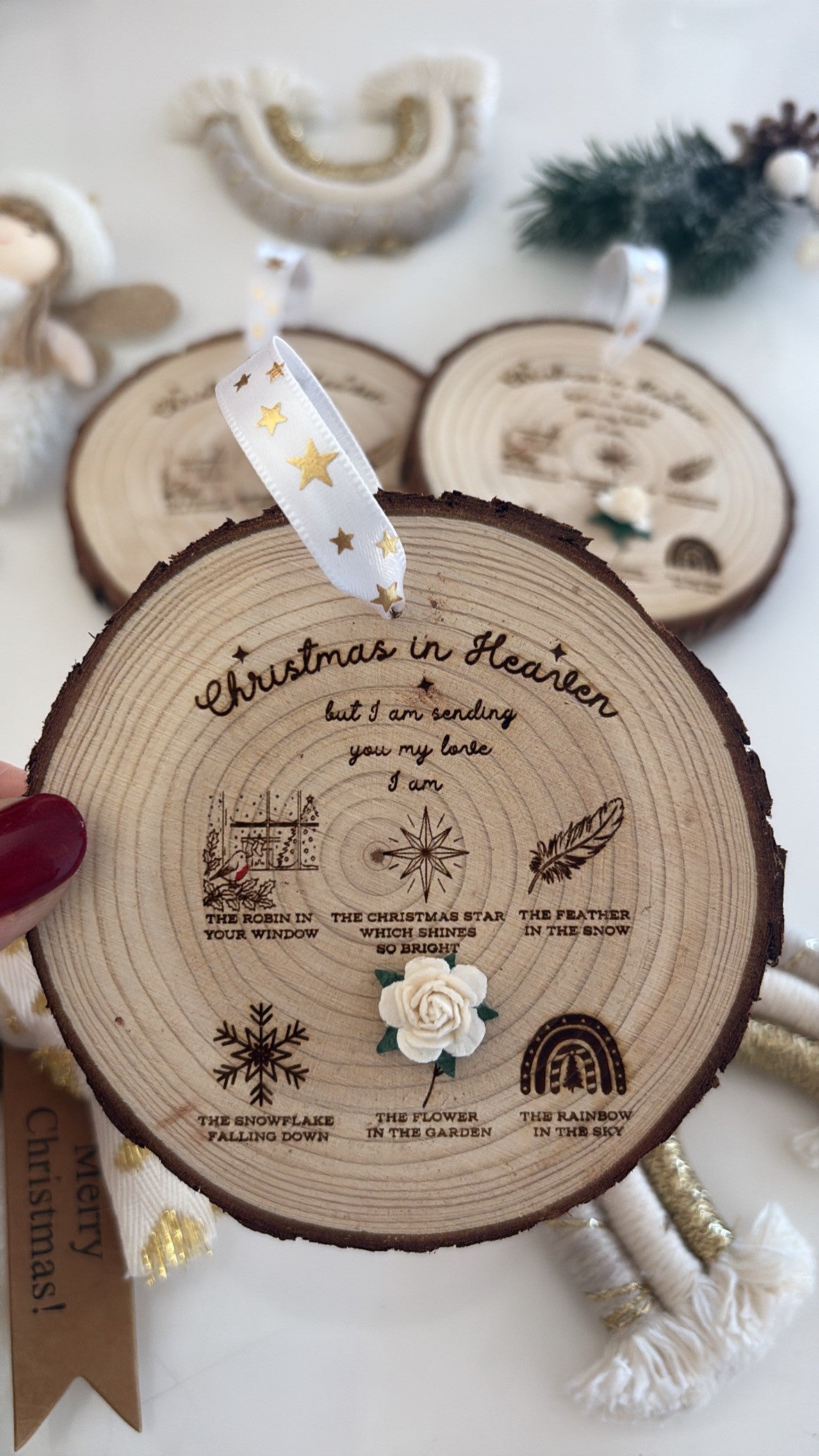 Christmas in Heaven Wooden Engraved Disc