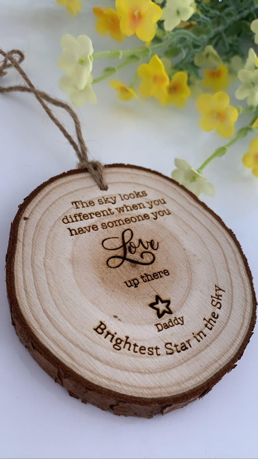 Sky Looks Different - Wooden Engraved Disc