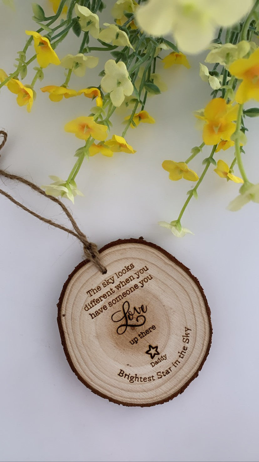 Sky Looks Different - Wooden Engraved Disc
