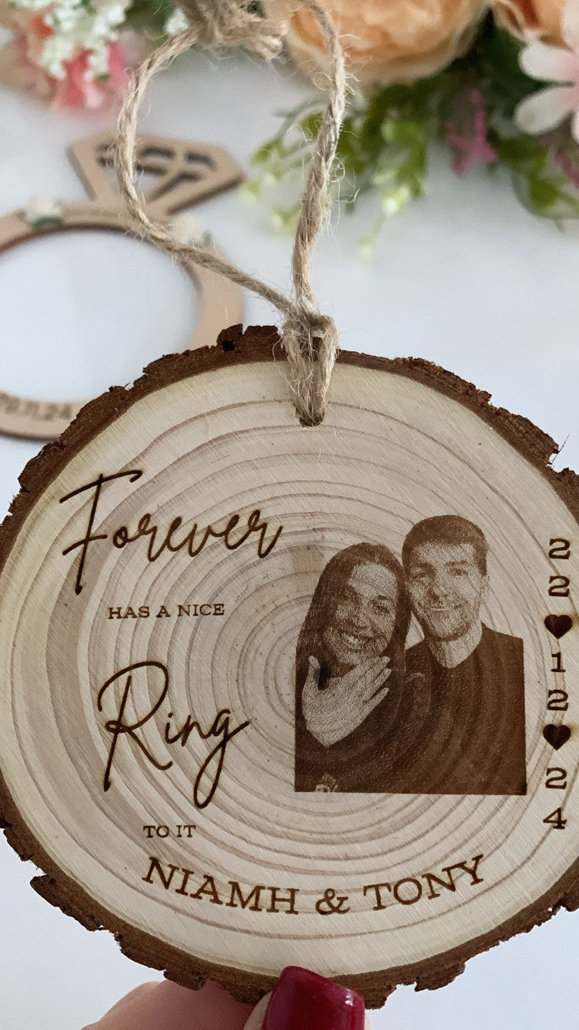 Engagement Gift Photo Wooden Disc