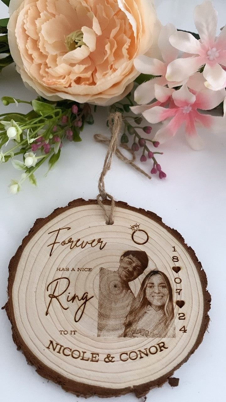 Engagement Gift Photo Wooden Disc