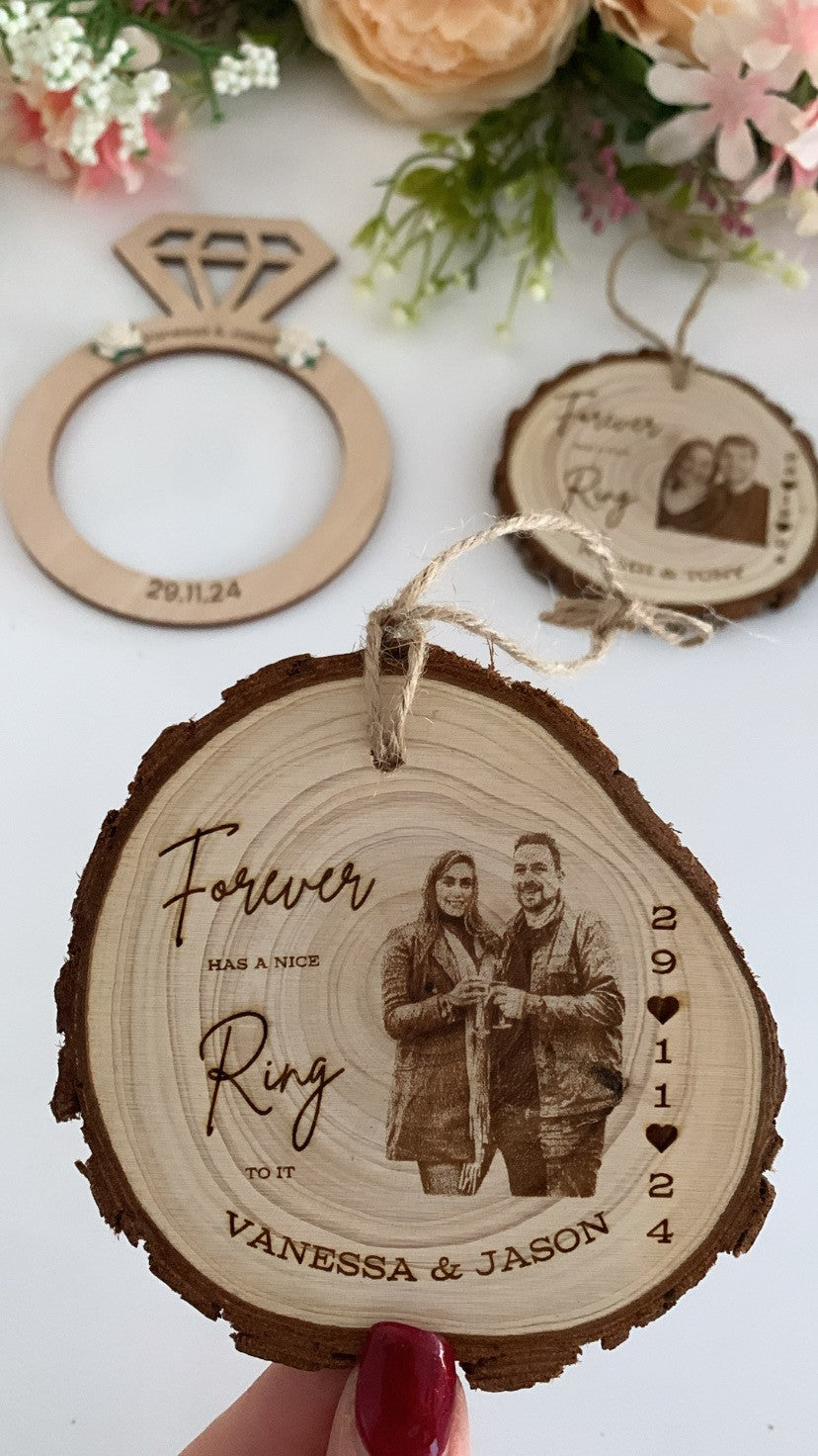 Engagement Gift Photo Wooden Disc