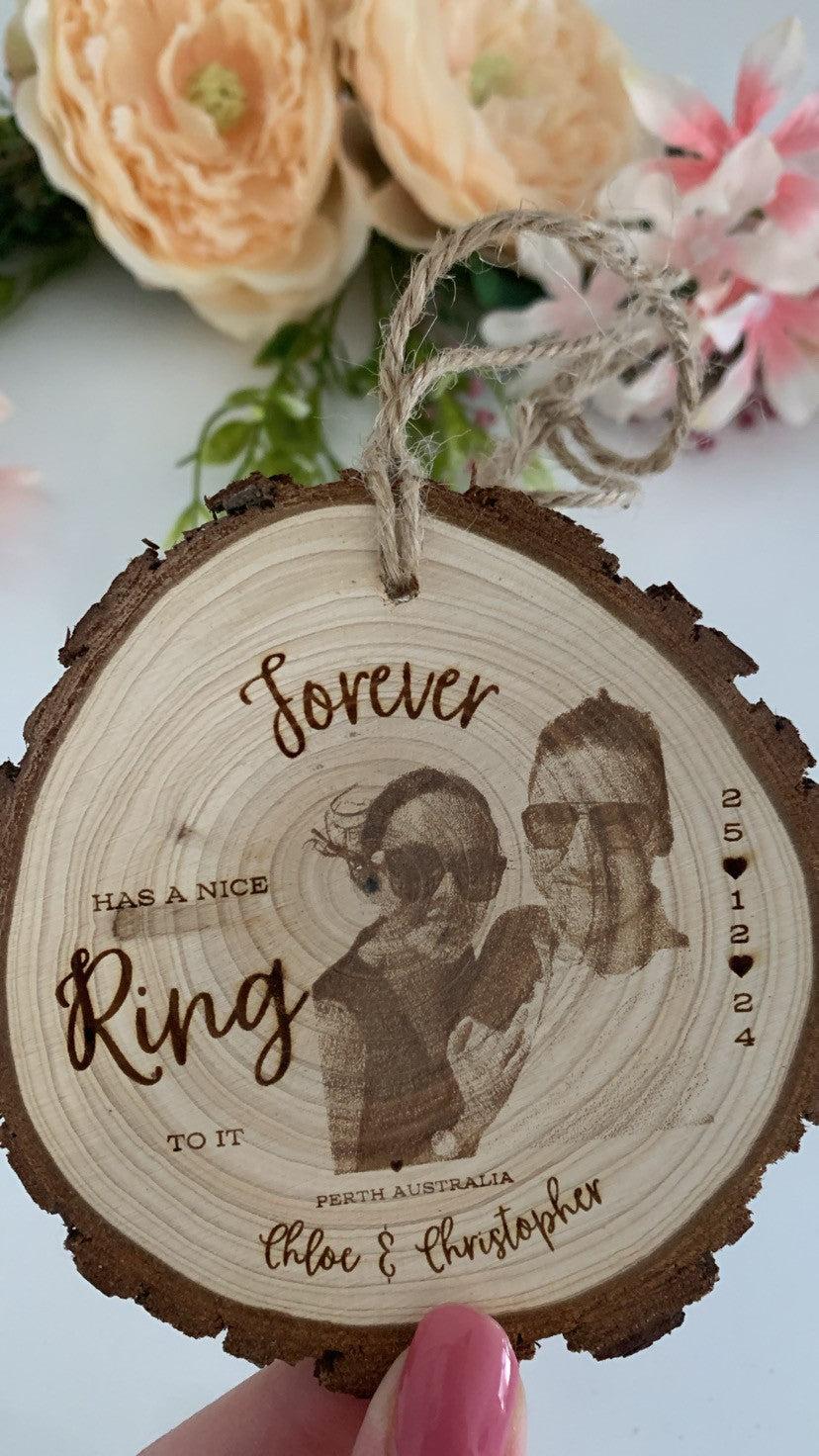 Engagement Gift Photo Wooden Disc