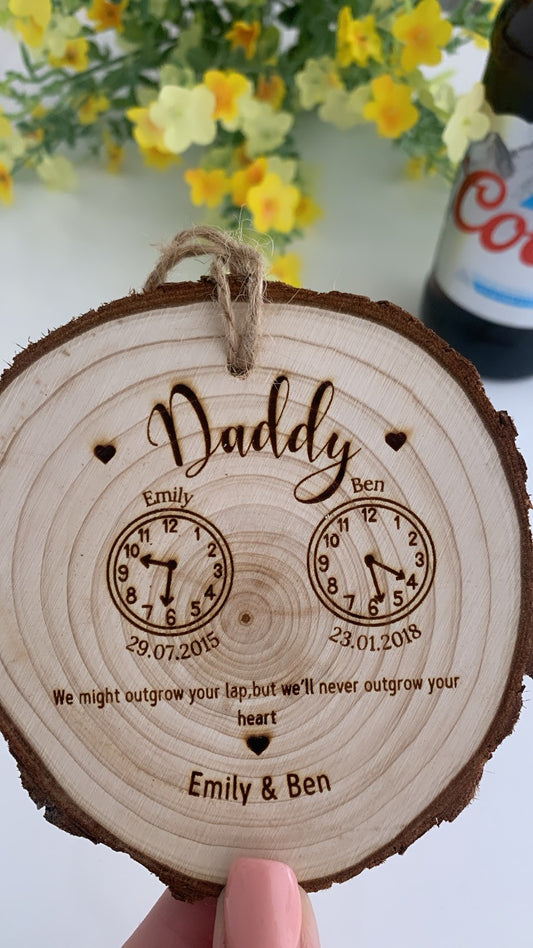 Personalised “Daddy” Clock - Wooden Engraved Disc