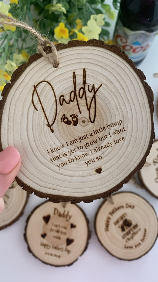 Daddy – From the Bump - Wooden Engraved Disc