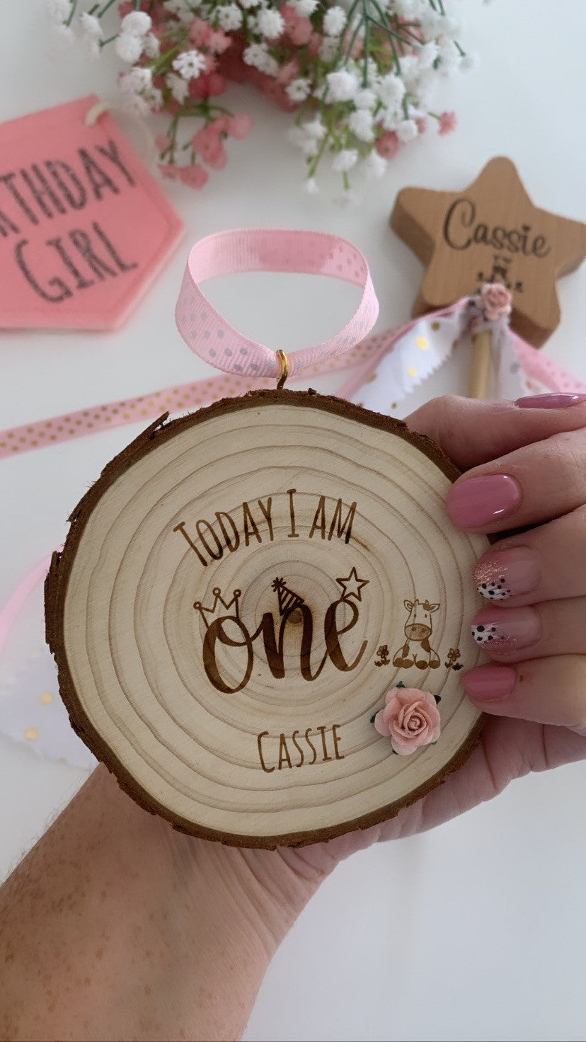 Personalised “Today I Am One” Cow Doodle Birthday Disc