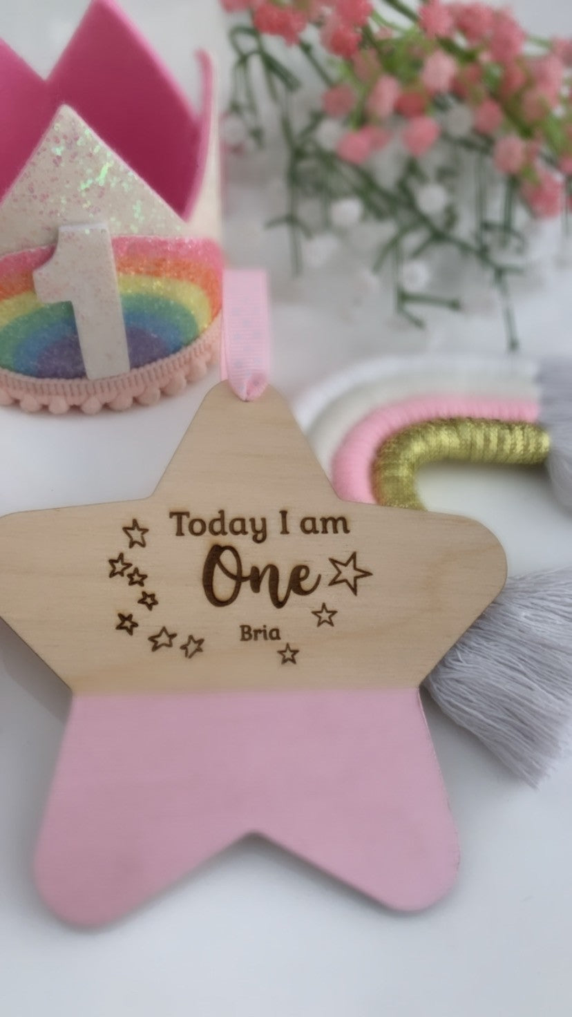 Personalised Wooden Engraved Birthday Star