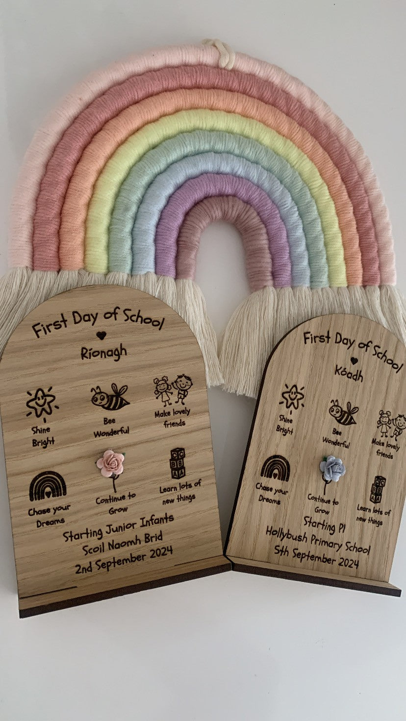 Personalised First Day of School Wooden Arch Sign