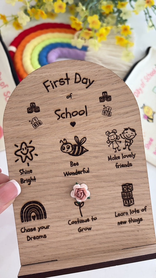 Personalised First Day of School Wooden Arch Sign