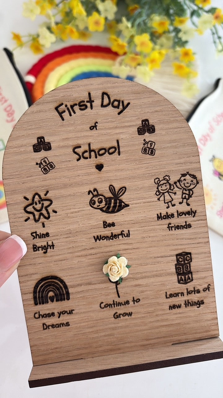 Personalised First Day of School Wooden Arch Sign