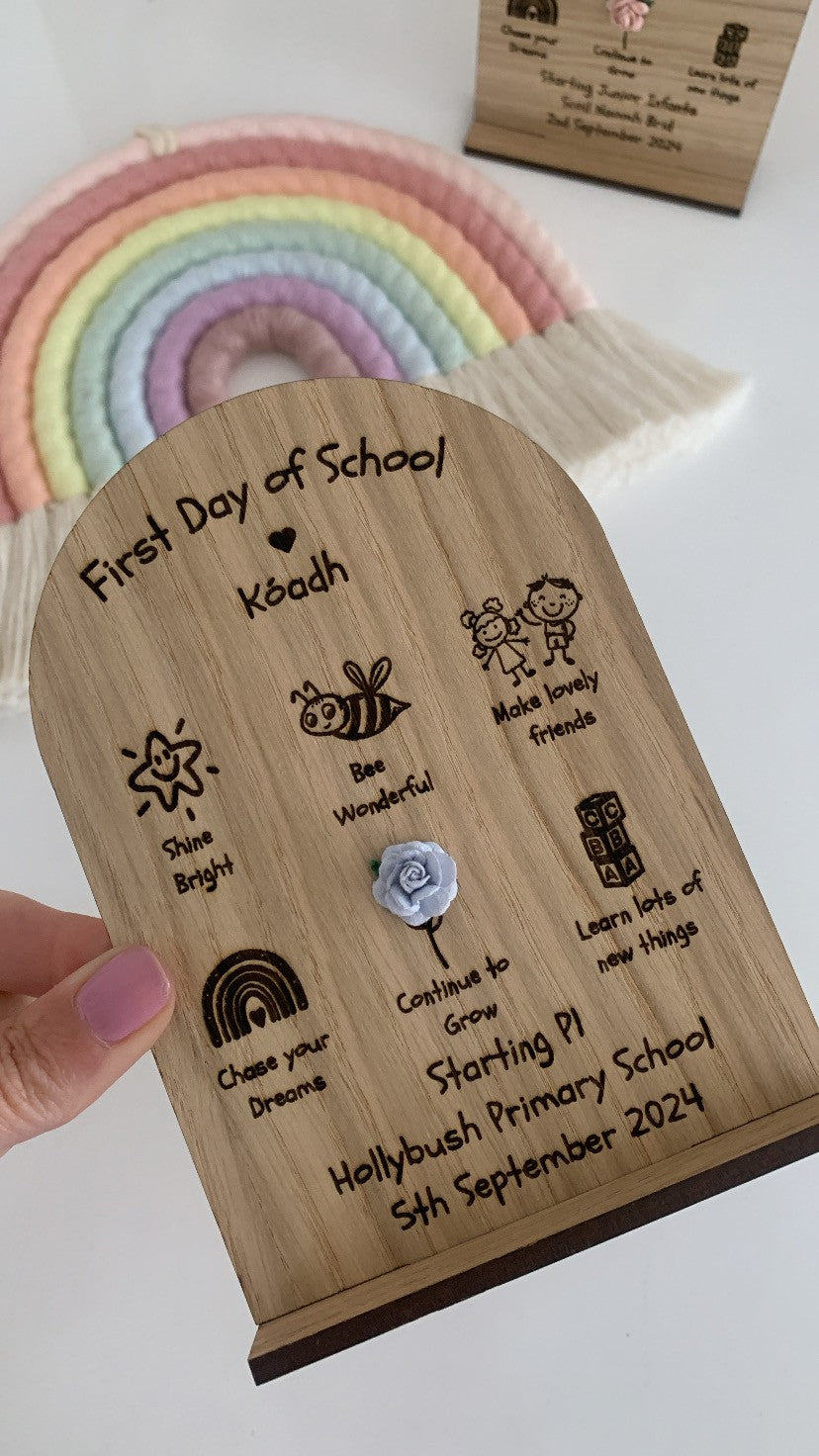 Personalised First Day of School Wooden Arch Sign