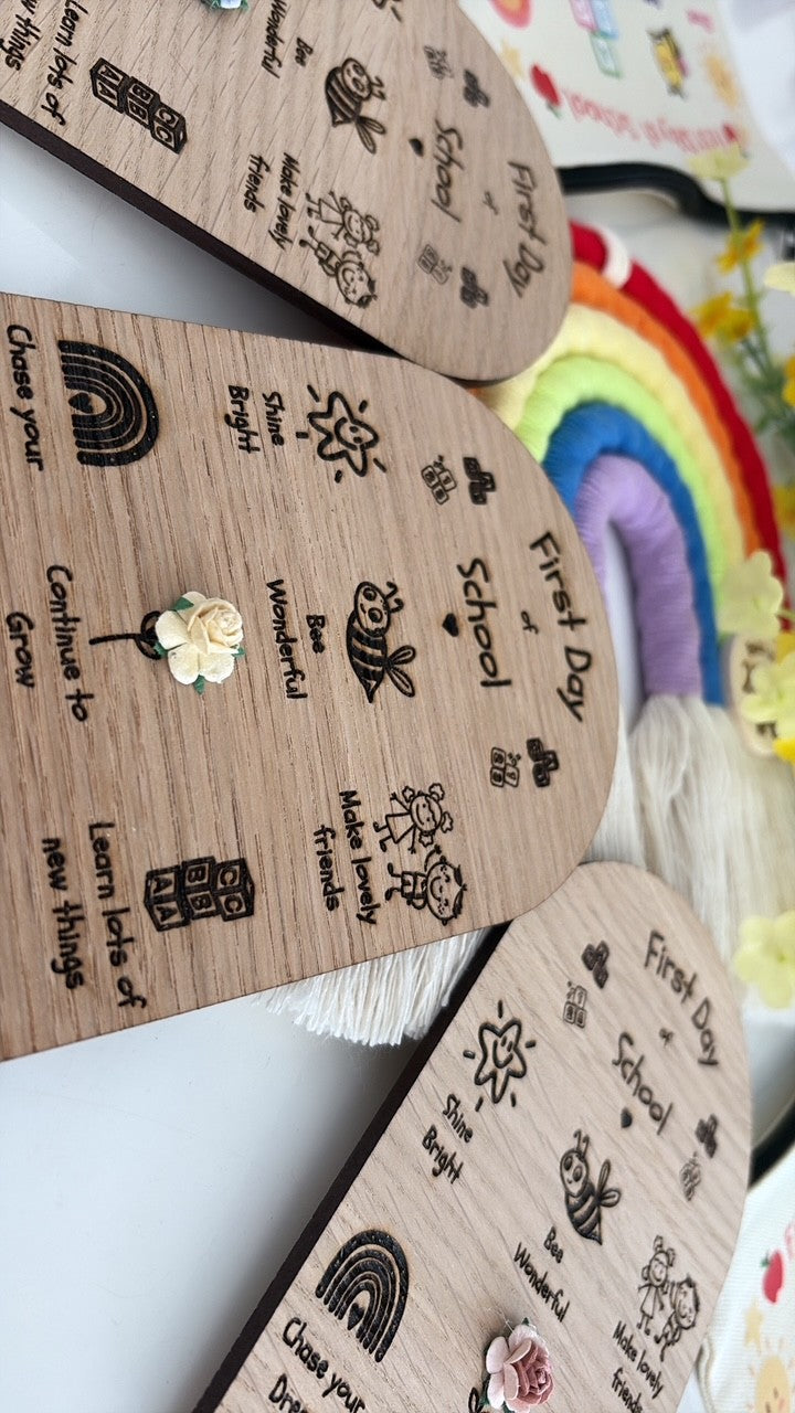 Personalised First Day of School Wooden Arch Sign