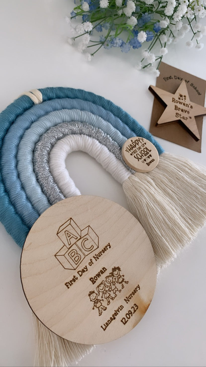 Personalised First Day of School Wooden Engraved Flat Disc