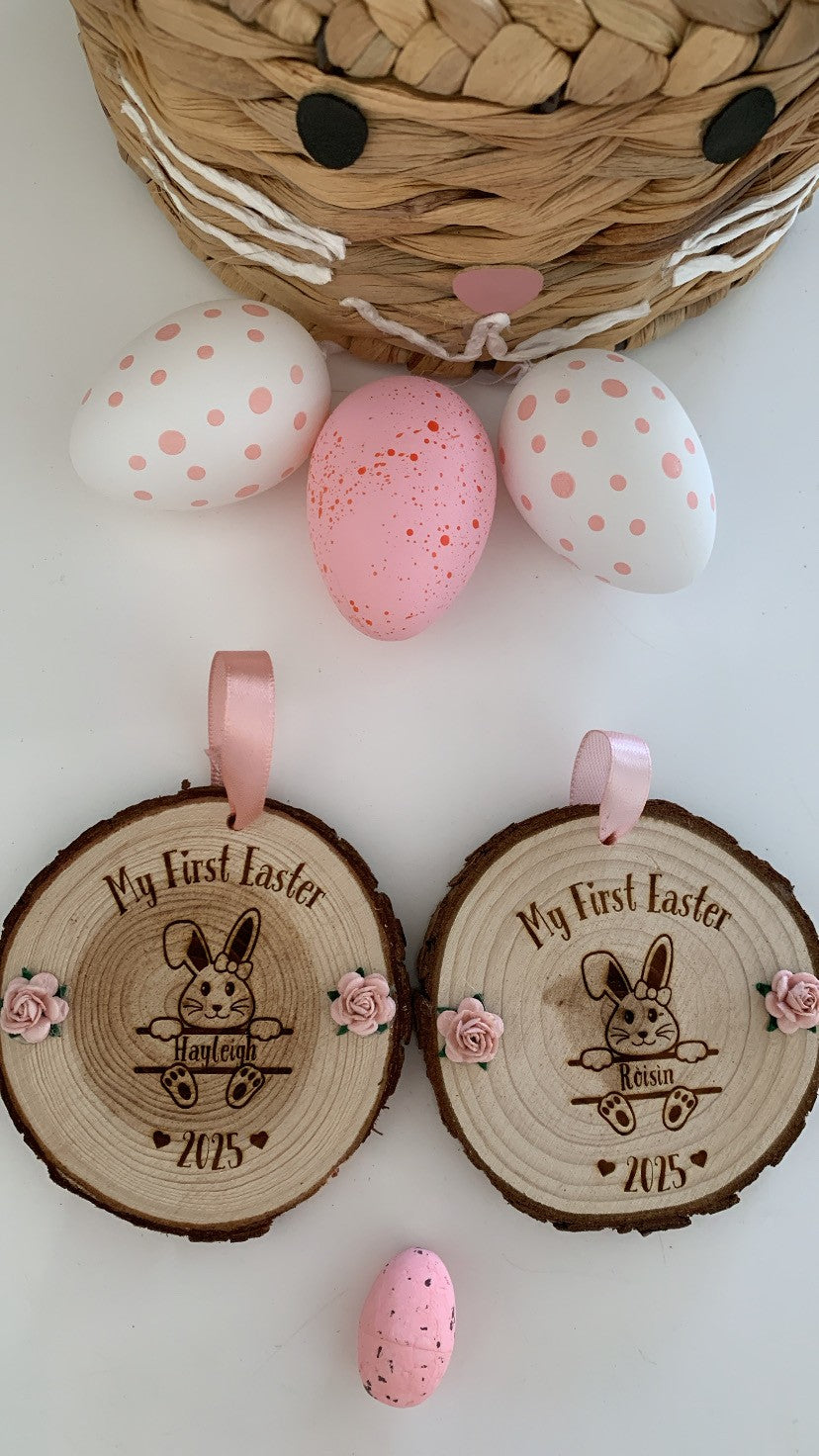 My First Easter Bunny Wooden Engraved Disc