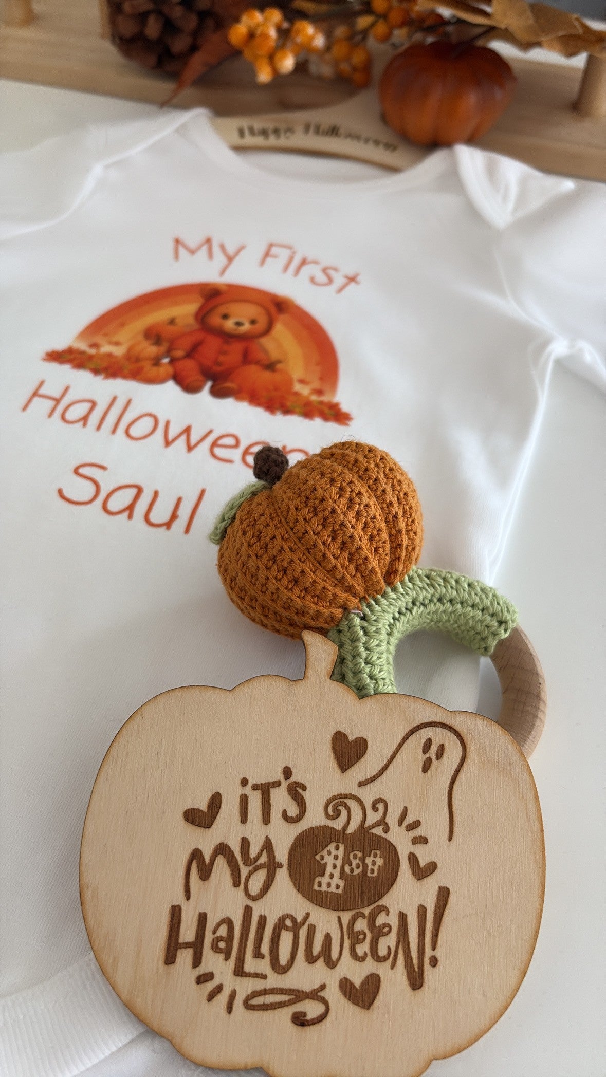 My First Halloween Wooden Pumpkin