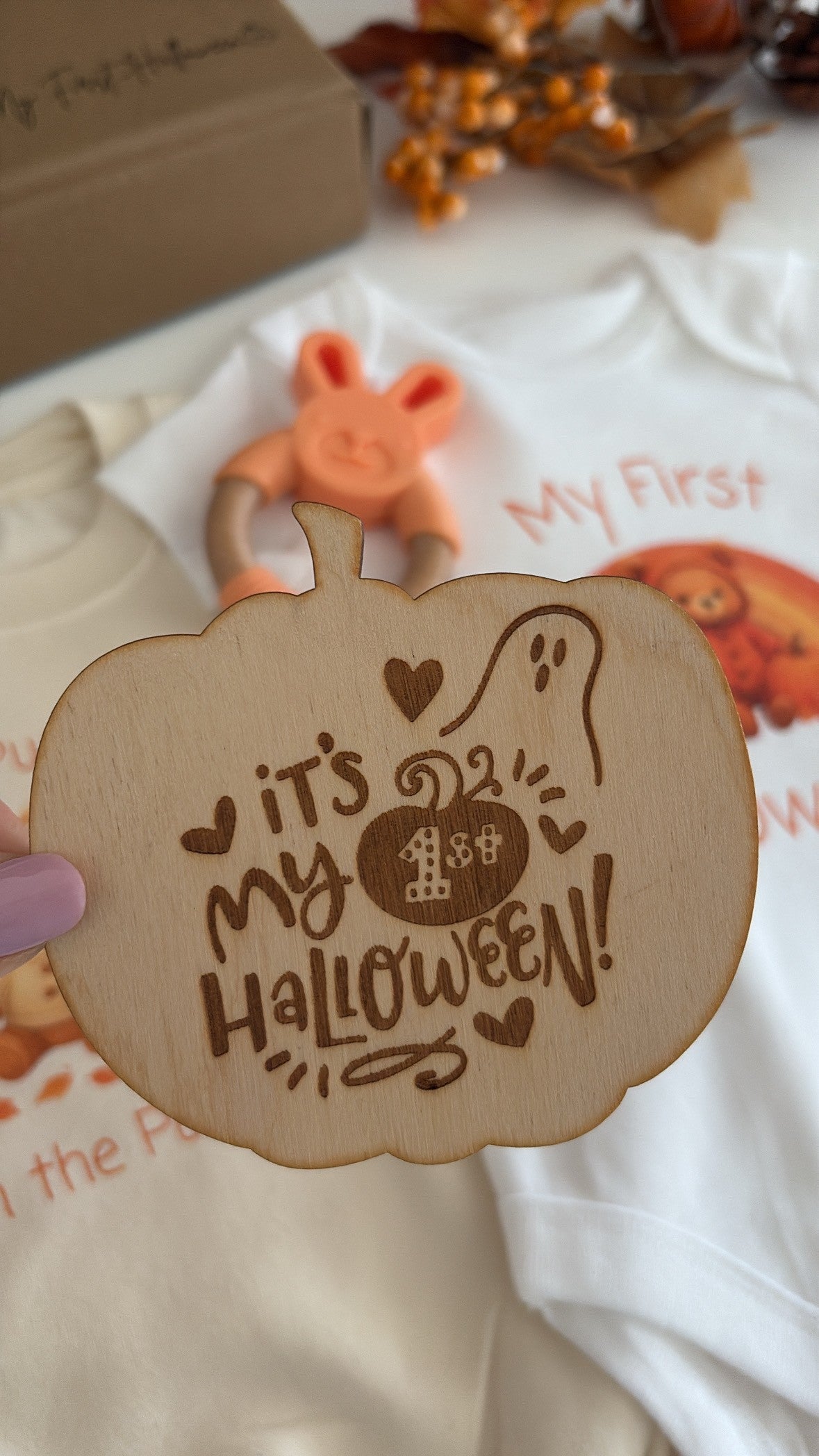 My First Halloween Wooden Pumpkin