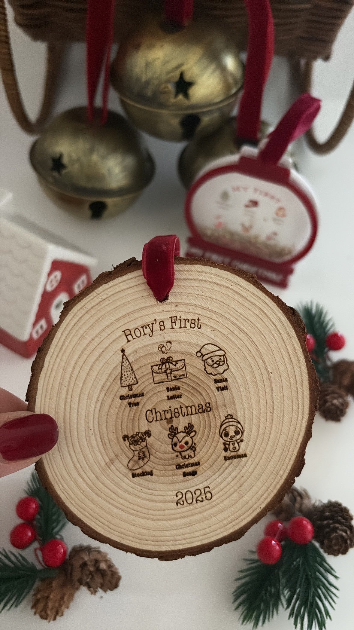 Baby’s First Christmas  2026 Wooden Engraved Disc
