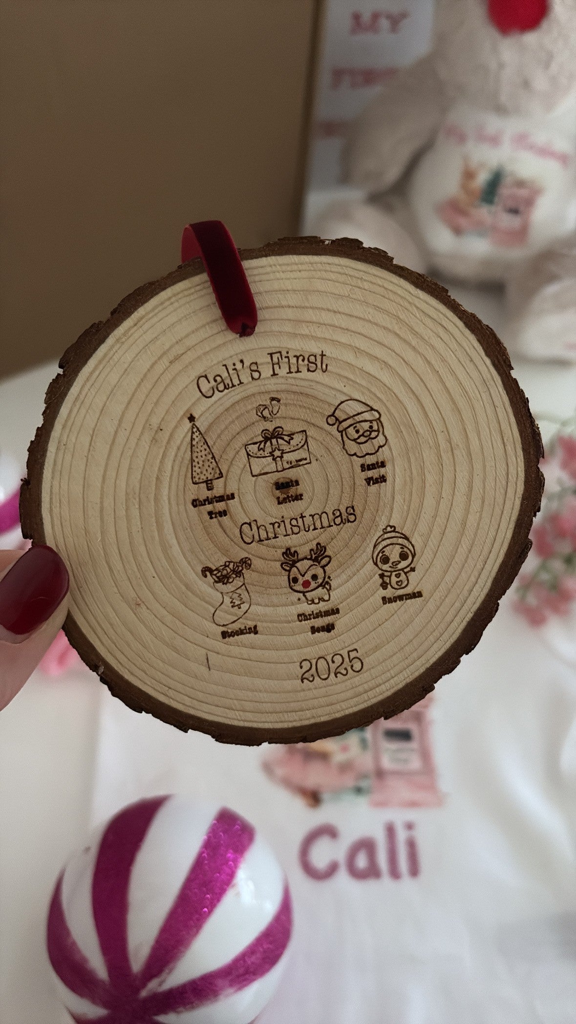 Baby’s First Christmas  2026 Wooden Engraved Disc