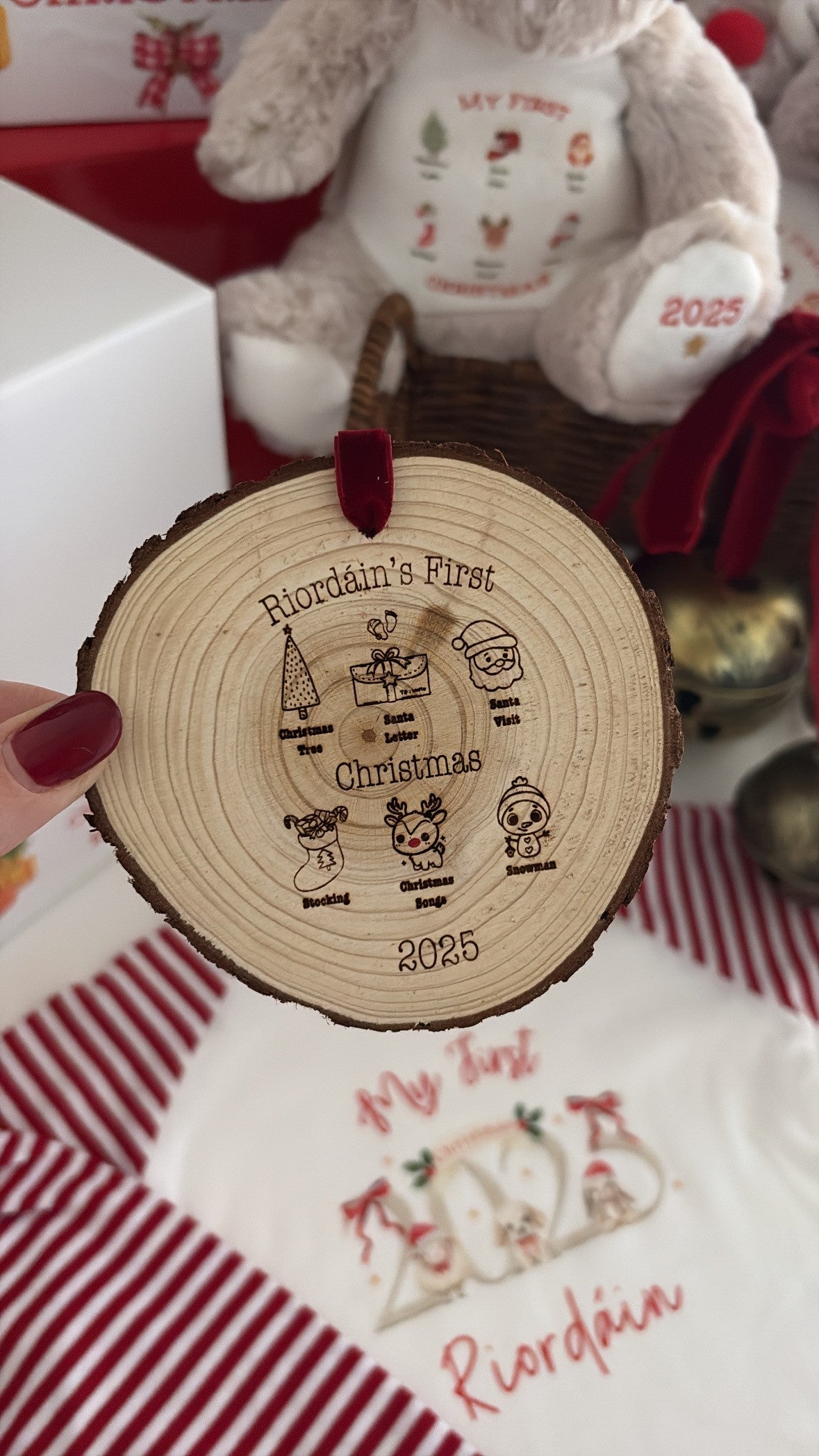 Baby’s First Christmas  2026 Wooden Engraved Disc
