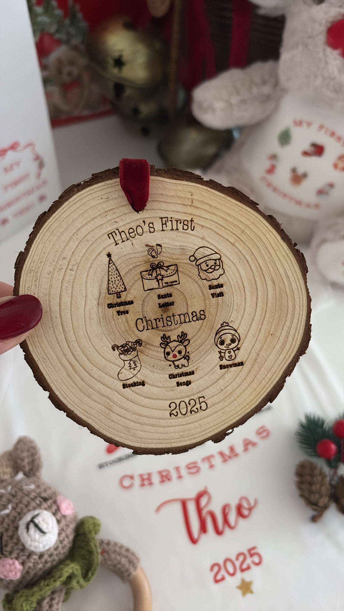 Baby’s First Christmas  2026 Wooden Engraved Disc