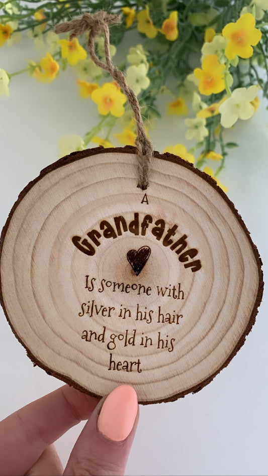 Grandfather - Wooden Engraved Disc