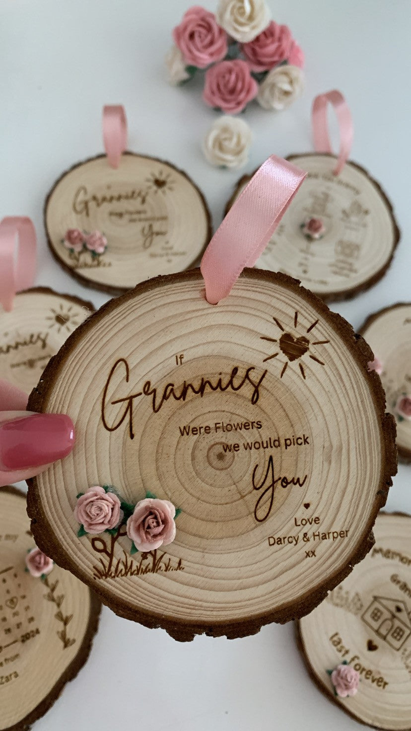 If Grannies Were Flowers – Wooden Engraved Disc