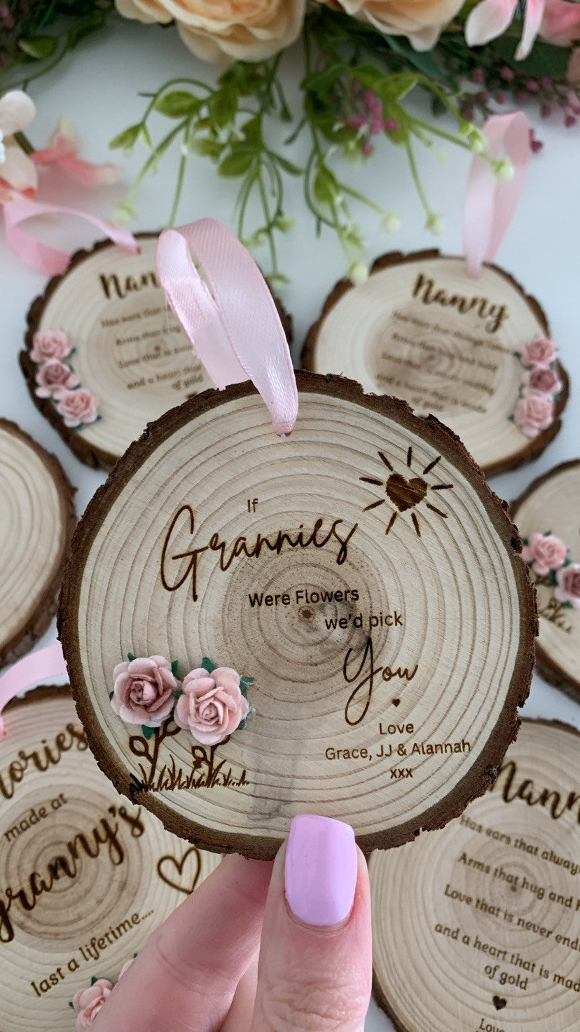 If Grannies Were Flowers – Wooden Engraved Disc